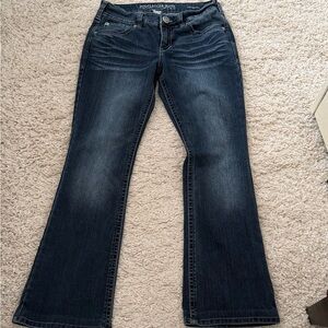 Bootlegger Dreyfus Bootcut Jeans W27 L33 Dark Wash Embroidered Pockets